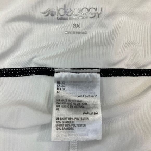 Ideology Women's Snake Print Lined Tiered A-Line Skort Black White Plus Size 3X - Picture 10 of 11